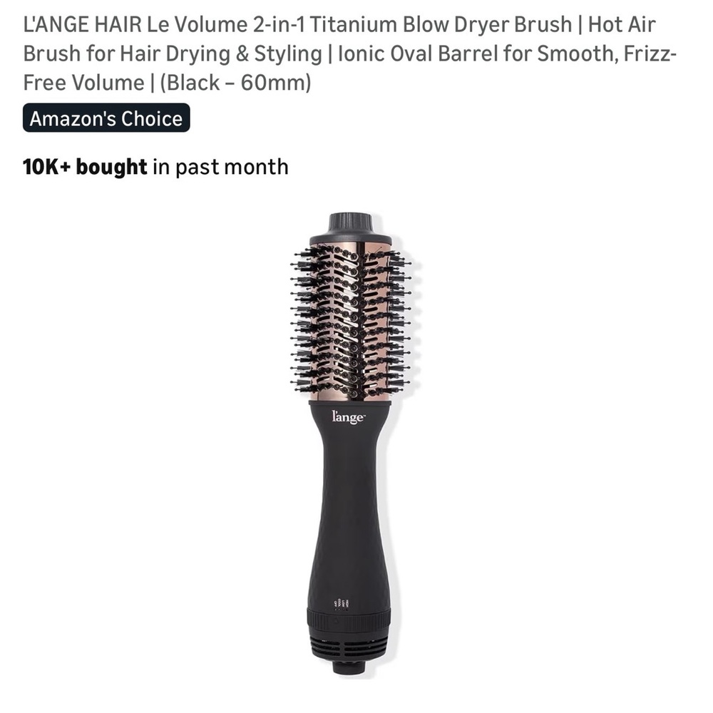 Lange Black Titanium Hair Dryer Brush